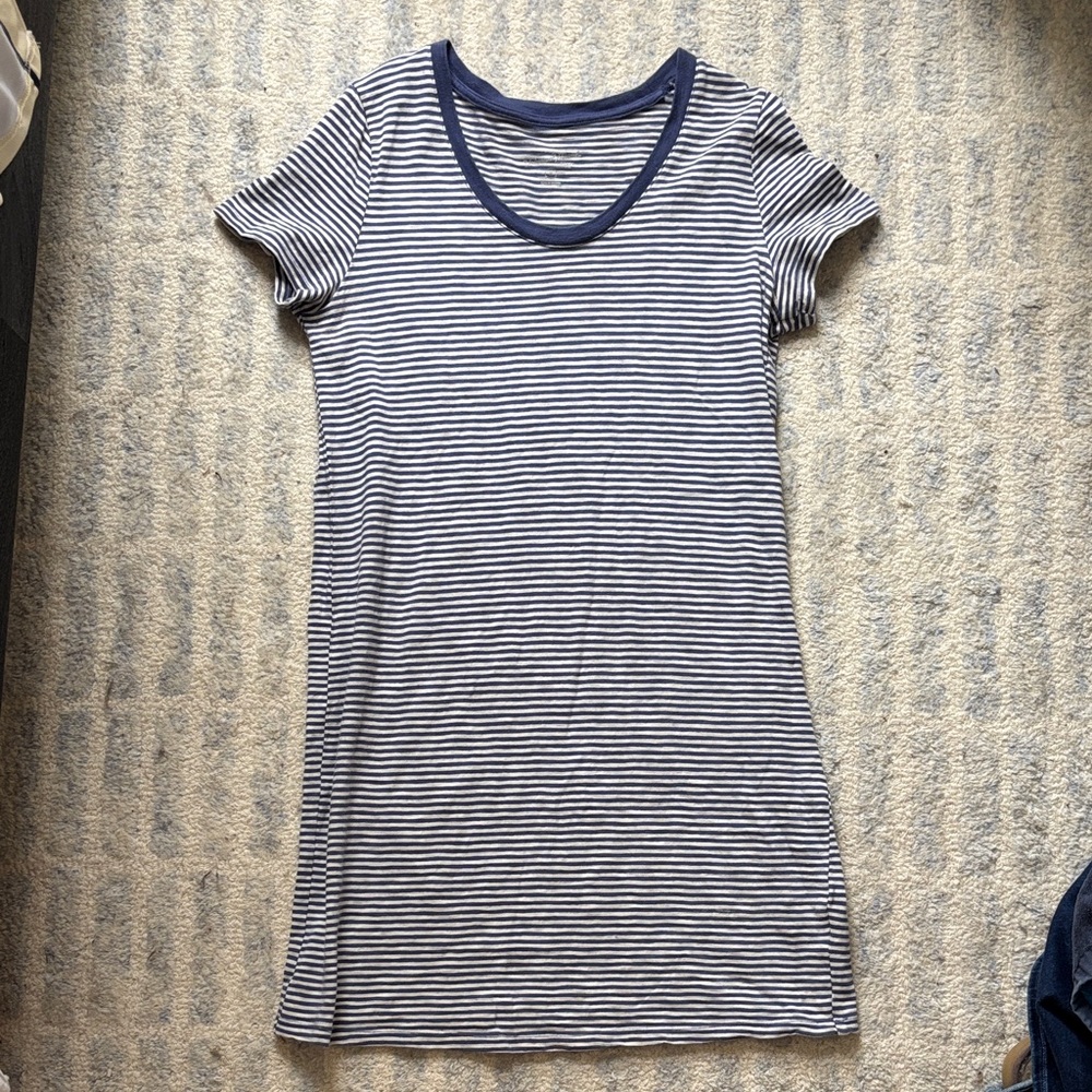 GAP Navy and White Striped Tee